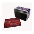 Contenedor de estaño de regalo de metal de impresión de la bandera de Inglaterra para la caja de embalaje de alimentos