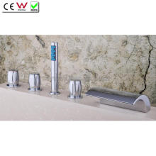 Triple Handle Waterfall Brass Bath and Shower Tap Faucet (QH001-19)