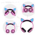 Lighting factory cat ear wired earphone for kids