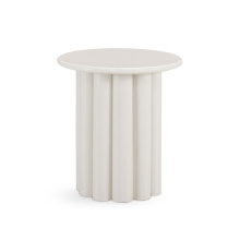 CONCEPTION UNIQUE Tableuse ronde en bois massif blanc