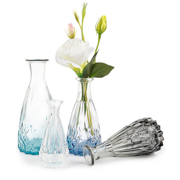 Vase en verre en verre rond en gros mini-cylindre