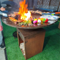 Bois de bois et de charbon de bois Corten Steel BBQ Grill