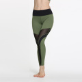 Jambières de yoga teintes de vert Pantalons de sport à mailles noires MOQ