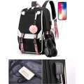 Girl Backpack Large Capacity USB Charging Headphone Port