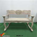 Antique White Scroll Double Rocker Banco de madeira de madeira do balanço