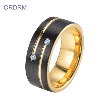 Laser Engraving Tungsten Cubic Zirconia Rings For Him
