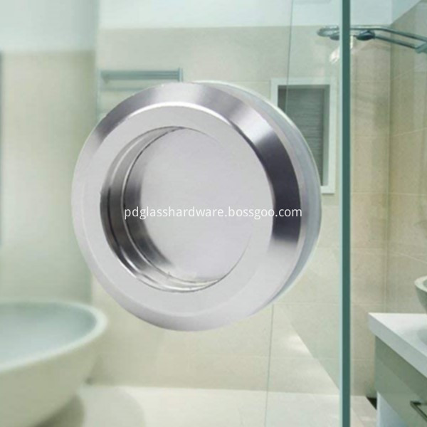 Stainless Steel Sliding Shower Door Pull with Center Plate