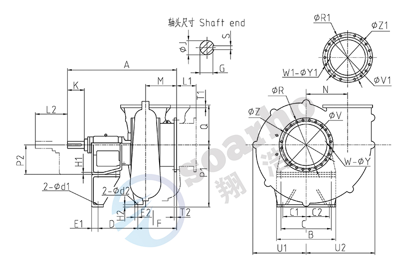 Desulfrizing Slurry-cirling Pumps outline drawing-s