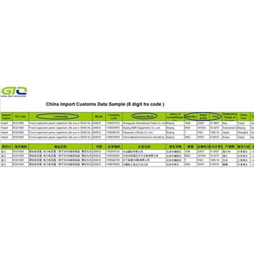 Condensateurs - Informations sur les statistiques commerciales