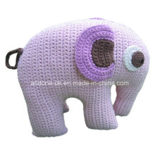 Bonito desenho mão crochet bebê criança elefante travesseiro brinquedo