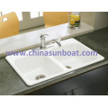 Sunboat emaillierte Gusseisen Wasserkanal / Pintough / Flume / Doppel Waschbecken Emaille Cast Iron Sink