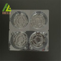 Four Compartments Clear Plastic Persimmon Tray