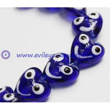 Turkish evil smiley heart-shaped eye beads