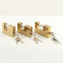 Cadenas rectangulaires plaqué or de haute qualité avec 3 clés de type S