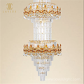 Candelera de escalera de cristal caliente para decoraciones para el hogar High Luxury Staircase Chandelier