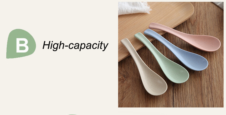 Reusable Wheat Round Plastic Spoon