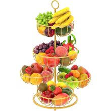 5 niveaux de panier de fruits bol de cuisine comptoir grande capacité métallique comptoir des légumes de rangement de stockage support de support détachable