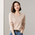 Pull de cachemire au cou en automne et hiver en V pour femmes