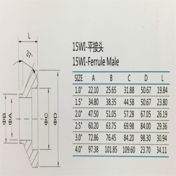 15WI ferrule male SS304