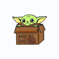 Insignia de metal mandaloriano duro de esmalte suave Yoda 3D