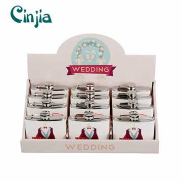 Happy Wedding Design Serie Wein Hip Flasche Set für Geschenk