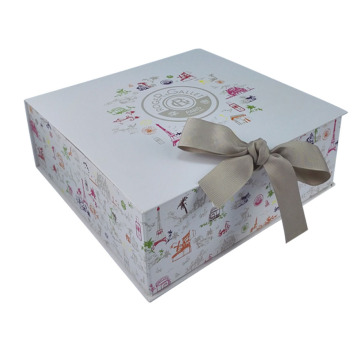 Perfecto regalo caja plegable con cinta de raso