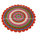 Custom OEM Handmade Knit Crochet Cotton Round Rug Blanket Factory