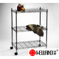 Adjustable Chrome Metal Wire Rolling Storage Shelf Rack-Full Sizes Available