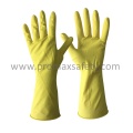 35g DIP Beflockter gelber Haushalt Latex Handschuh