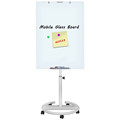 Office mobile tempered magnetic glass flipchart easel board