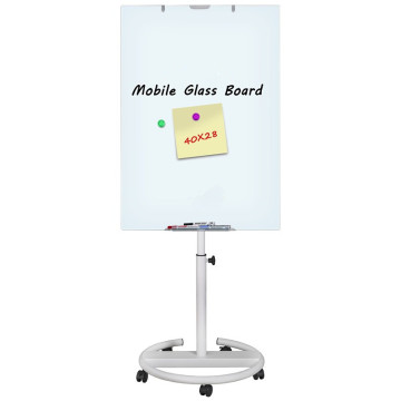 Office mobile tempered magnetic glass flipchart easel board