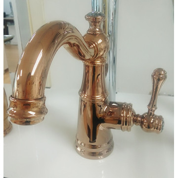 Single Lever Brass Rose Gold Basin Mixer Taps