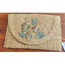 Bolso de paja hecha a mano de playa de paja de trigo