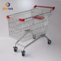 Red Colourful Supermarket Shopping Trolley with coin lock