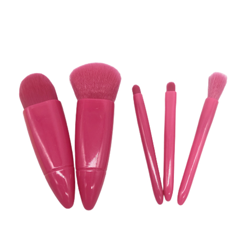 2022 New Colors Custom Logo 5 Pcs Make Up Brushes Storage Pink Mini Portable Makeup Brush Set With Mirror Case5 Jpg