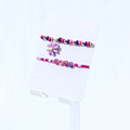 14MM purple flower pendant glass beads girl bracelet