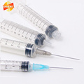 Plastic medical disposable syringe with needle