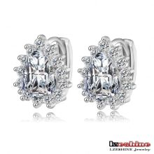 Teardrop Shaped Zircon Wedding Clip Earrings (CER0150-B)