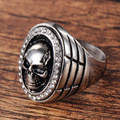 Titanium steel non-mainstream diamond jewelry skull ring