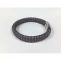 Mens Weave Leather Wire Rope Magnetic Clasp Bracelet