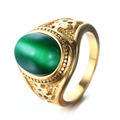 925 sterling silver jewery Green agate stone ring