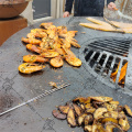 Outside Corten Steel Fire Pit With BBQ Grill