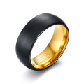 Anillos de bodas de carburo de tungsteno negro y oro para hombre