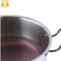 Double Red Saucepan Nonstick Stainless Steel 20cm