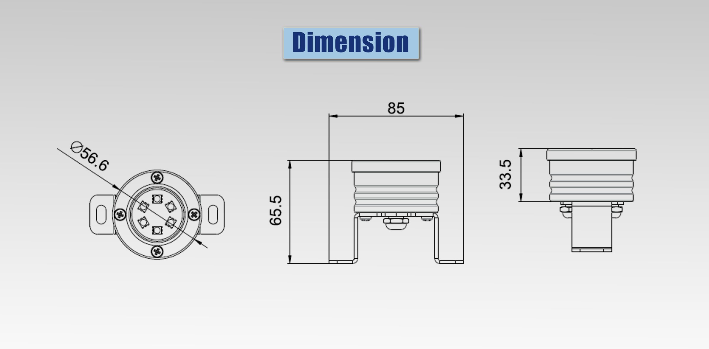 led swimming pool light dimension