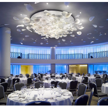 Large crystal chandelier for spiral staircase