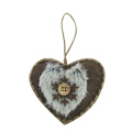 Heart pendant ornaments with winter woodland style