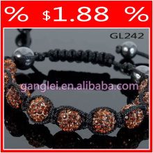 pulseira shamballa marrom