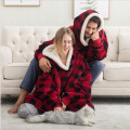 Flannel hoodie blanket sweatshirt