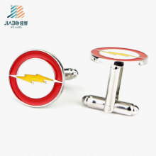 Fábrica al por mayor de productos de aleación de pintura de metal The Flash Man Cufflink